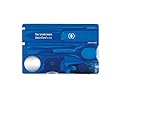 VICTORINOX Schweizer Taschenmesser, Swiss Card Lite, 13 Funktionen, Multitool mit Spitzklinge, Schraubendreher 5 mm, Schere, Blau