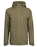 The ScotchMan L Wasserdichte Ultraleichte Outdoor Regenjacke Windbreaker Übergangsjacke Damen Herren verschweißte Nähte an allen Reißverschlüssen Packbar Oliv Grün