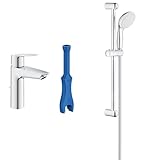 GROHE Start - Einhand-Waschtischarmatur & Tempesta 100 Brausestangenset (2 Strahlarten, gleichmäßiges Strahlbild, Antikalk-Sytsem), chrom, 27598001