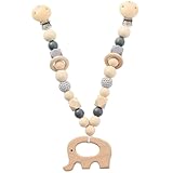 Xoeryoy Kinderwagenspielzeug, Holz-Elefantenkette, Krippenspielzeug mit Clips, frühe pädagogische sensorische Aktivität Kinderwagenkette für Neugeborene 0-6 Monate