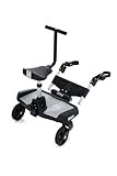 Fillikid Filliboard Wide SET inkl. Sitz, BuggyBoard nutzbar von 2-5 Jahre, Rollbrett Universell für alle gängigen Kinderwagen & Buggy, extra breites Trittbrett. Kiddyboard mit Zusatzsitz