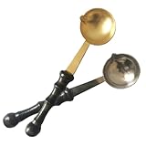 Healeved 2 Stück Wachsschmelzlöffel mit Holzgriff Tragbarer Wachssiegellöffellöffel Rostfrei für Briefumschläge und Selbstgemacht Siegelwachs