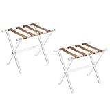 Faltbarer Gepäckträger aus Acryl mit Lederriemen, robuster platzsparender Kofferständer für Gästezimmer und Hotels