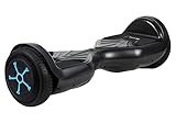 BE COOL 6,5' Hoverboard - bis 70kg - 12km/h - bis 8km Reichweite - für Kinder und Jugendliche - LED Reifen (RGB) - Selfbalanced, Schwarz