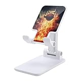 Faltbarer Handyhalter, niedlicher Basketball, bedruckt, verstellbar, Schreibtisch-Handyhalterung zum Ansehen von Filmen, Überprüfen von Rezepten, Ansehen von kurzen Videos, Weiß
