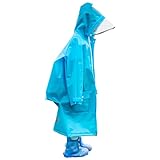 Kinder Regenponcho, Regenmäntel mit Kapuze für Mädchen Jungen, Kleinkind Regenjacke Regenanzug, Kids Regencape Regenschutz für Fahrrad Wandern Camping Reisen (Ethylen-Vinylacetat (EVA), Blau)