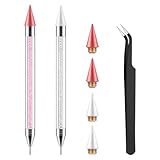 YuxianLB 2 Stück Nagelpunkt Stift Strass Picker Dotting Pen Diamant Malstifte Nagel Kunst Diamond Pen Tip Doppelseitig Punktierung Werkzeug Nagel Diamantmalerei Verzierungsstifte Für Diy Nagel Design