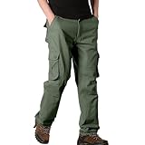 Cargohose Herren Hosen Taktische Hose Regular Fit Wanderhose Leichte Outdoorhose Bequeme Herrenhosen mit Seitentasche Herrenhosen Lang Stretch Elegant Cargohose Herren Schwarz Stretch Mit Gürtel