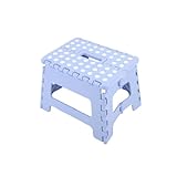 Bis 150 KG, Höhe 22 cm, Tritthocker Klappbar, Klappstuhl, Klapphocker, Falthocker, Faltbarer Hocker, Kinder, Fußhocker (Hellblau)