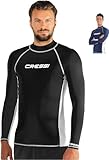 Cressi Herren Rash Guard, Protection Solaire UV (UPF) 50+, Schwarz (Schwarz/Weiß), Gr. L/4