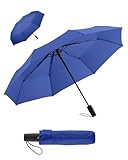 FARE Mini-Taschenschirm – Premium-Regenschirm öffnet-schließt-automatisch flexibel windsicher stabil kompakt wasserdicht; Markenschirm 60 Jahre Erfahrung aus Deutschland (euroblau)