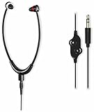 Thomson TV Kopfhörer mit langem Kabel 8m (Kinnbügel Leichtkopfhörer für Senioren und Brillenträger, Stereo Fernsehkopfhörer, In-Ear Kabelkopfhörer zum Fernsehen, 3,5mm Stecker inkl. 6,35mm Adapter)