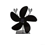 Feeshoppher Kaminventilatoren Holzofen Ventilator Leiser Betrieb 5Blade Ofenventilatoren Holzbrenner Holzbrenner Fa-ns Wärmebetriebener Kaminventilator für Holzofen Eisfischen Kerosin Heizung