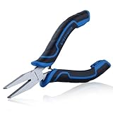 SPEEDWOX Flachzange, Karbonstahl, vernickelt, ergonomischer TPR-Griff, Präzisions-Schmuckherstellungszange