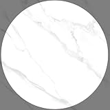 Lazy Susan Drehtablett aus Holz, 121,9 cm, Marmor-Textur, Servierplatte, 360° leise, glatte Drehung, großer runder Drehteller für Esstisch, Küche, Party, Weiß