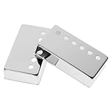 DECORNIJIA 2 Stück Teiliges Humbucker Pickup Cover Gitarre Silber Kompatibel mit Steg Halsabstand Ersatz Gitarrenteile Zubehör für Elektro gitarren