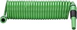 Fora Spiralschlauch ausziehbar 7,5 m - strapazierfähiges EVA-Material - Einstellbare Bewässerungspistole - Inklusive 2 Schnellverbinder 3/8 Zoll Wasserhahnadapter - Grün
