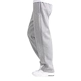 Stretch Jogginghose für Männer Atmungsaktiv Sweathose Jungen Geradem Schnitt Freizeithose Jogger Einfarbig Trainingshose Herren Bundgummi Elastische Hosen Relaxing Hose Grau M