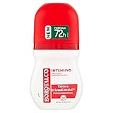 Borotalco, Deo Roll-On Intensiv, Formel ohne Alkohol und mit Talkum mit aktiven Kristallen, Hyperschwitzen, Puderduft, 72h Wirksamkeit - 1 Flasche mit 50 ml