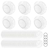 100 Stück Einweg-Duschhauben und 5 Haarbänder, 52cm Kunststoff Duschhaube, Breite, Dicke, Wasserdichte, Elastische Haarhaube, Klare Shower Cap, Duschkappe für Salon, Spa, Hotel, Dusche, Heimgebrauch