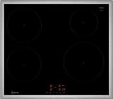 NEFF T46SBE1L0, N 50, Induktionskochfeld, autarkes Glaskeramik-Kochfeld 60 cm breit, Touch Control, Powerstufe, Quick Start, Re Start, mit Rahmen aufliegend, Schwarz