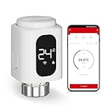 ECOBAY WiFi Heizkörperthermostat, kein Hub erforderlich, smartes TRV, kabelloses Heizungsthermostat, APP- und Sprachsteuerung (Alexa, Google Assistant), Energiesparen