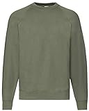 Fruit of the Loom Herren, Sweatshirt, Raglan Sweatshirt XL,Classic Olive