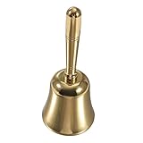 NUOBESTY Hand Rasseln Aus Messing Restaurant Das Laute Tassenhorn Glocke Läuten Forderung Schulglocke Instrument Türklingel Läuten Kabellose Türklingel Glocke Beantworten Altarglocke Golden