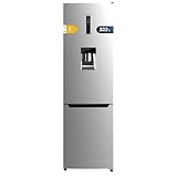 Cecotec Kombi-Kühlschrank Bolero CoolMarket Combi 322 WD Inox E. Inverter Plus Kompressor, Kühlschrank in Edelstahl 185,5x59,5 cm, 322 l, No Frost, Wasserspender, Energieklasse E, Multi Air Flow.
