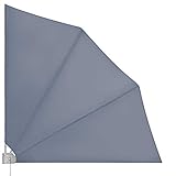 Detex® Balkonfächer Sichtschutz inkl. Abdeckung 140x140cm Wetterfest UV-beständig Faltbar Terrasse Seitenmarkise Sonnenschutz Wandhalterung Anthrazit
