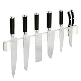 30 cm Magnetleiste Messer,Magnetleiste Wandmontage,Magnetic Strip Knife aus Edelstahl,Messerhalter Magnetisch Selbstklebend mit 3M, ideal als magnetleiste Messer für Küche, silberfarben