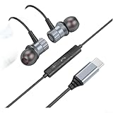 AugustknowU Kabelgebundene Ohrhörer mit ausgewogenem Klang und 3,5-mm-Typ-C-Digitalchip für Musikspiele und Kommunikation (B)