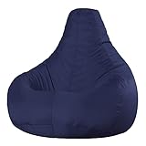 Bean Bag Bazaar Gaming Sitzsack für Erwachsene, Dunkelblau, Outdoor Sitzsack mit Füllung, Bean Bag, Wasserabweisender Stoff, Bequemer Sessel für Wohnzimmer, Garten, Terrasse