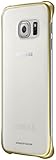 Samsung Slimline Clip-On Hülle Clear View Case Cover für Samsung Galaxy S6 Edge, Metallic gold/transparent