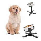 Hundenapf Erhöht Grosse Hunde, 360° Drehbare Napfständer Hundenäpfe mit Gestell, Rutschfester Höhenverstellbar Futterstation Hhund für Mittlere & Große Hunde (Schwarz)