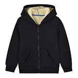 18 Monate - 9 Jahre Kinderjacke mit Fleece gefütterter Reißverschluss Hoodie Baby Mädchen Jungen Strickjacke Winter Warm Kapuzen-Sweatshirts Pullover Mantel Thermo Dicke Fuzzy Outdoor Jacken Leichte