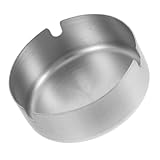 FIXOSHEE Edelstahl Aschenbecher Verstärkt Sturzfest für Innen Außen Büro Hotel Vielseitig Dekorativ Silberfarbig Robust Langlebig Rauchzubehör