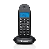 Motorola C1001CB+ – Digitales DECT-Schnurlostelefon – Anrufblockierungsmodus, Anrufer-ID, Freisprecheinrichtung, Telefonbuch mit 50 Nummern, Display mit Hintergrundbeleuchtung – Schwarz