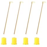4 PCS Mini LED Lichter und 4 PCS Laternenstab aus Holz, Laternenstab Kinder, Laternenstabs Holz mit LED, Laternenstabs, Geeignet für Halloween, Martinstag, Kinderfeste