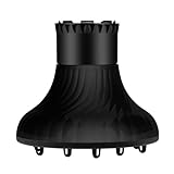Wärmeventiltor Haardiffusor-Aufsatz, Leichter Diffusor für lockige Haartrockner, 3,8 cm und 6 cm, Verstellbarer Diffusor für Lockenwickler, Föhn-Diffusor für krauses, Heizkörper Bad (Black, One Size)