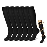 Pnosnesy kompressionsstrümpfe,Kompressionssocken (2/4/6/7 Paar) für Damen und Herren 15-20 mmHg Stützstrümpfe ist am besten für Leichtathletik, Laufen, Flugreisen