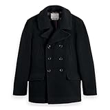 Scotch & Soda Herren Wool Blend Peacoat Caban, Night 0002, M EU