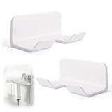 Fouvin 2 Stück Haartrocknerhalter, Föhn Halterung, Wandhalterung für Haartrockner, Fönhalter Ohne Bohren, Halterung für Badezimmer, Haartrocknerständer, Geeignet Gür Die Meisten Haartrockner (Weiß)