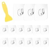 KINDOYO 15 Stück Transparent Klebehaken - Multifunktionale Haken mit Schaber Praktisch Selbstklebend Haken Set Selbstklebend Ohne Bohren Wasserdicht Wandhaken
