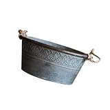 JOINPAYA 1 Stück Eisenschaufel Ornamente gartenfass metallfass zinkeimer Aufbewahrung Eimer metalleimer Putzeimer Retro Blume einmachgläser dekorativer Eimer Vintage - Eisenblech Grey