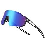 DUCO Polarisierte c Jugend sport Radfahren Schatten Leichter Rahmen UV400 Kind Jungen Mädchen Baseball Sonnenbrille DK310 (Schwarz Rahmen Red Blau Dots Blau Linse)