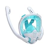 Vollgesichts-Schnorcheln - Vollgesichtsabdeckung mit sicherem Atmungssystem, auslaufsichere Taucherbrille | Professionelle Trainingsschwimmausrüstung, kristallklare Unterwassersicht für alle
