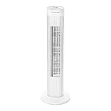 TROTEC Turmventilator TVE 30 T – 45 Watt, Oszillation 60°, 3 Stufen, leise, Timer, weiß