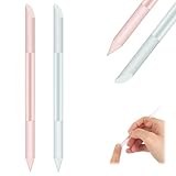 Giantree Nagelhautschieber Manikürestäbchen, 2 Stück Glas Doppelseitiger Nagelhauttrimmer Professionelle Präzisionsfeile Hautschieber Nagelhautentferner Maniküre Stick(Transparent+Rosa)