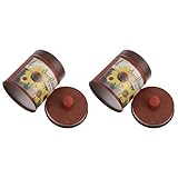 FONDOTIN 2Er-Packung Speicher -Fass -Requisiten kosmetiktücherboxen kuferek NA kosmetyki hochzei präsentbox zinkeimer mit rustikal Vintage Aufbewahrungsbehälter Blumeneimer aus Eisen Yellow